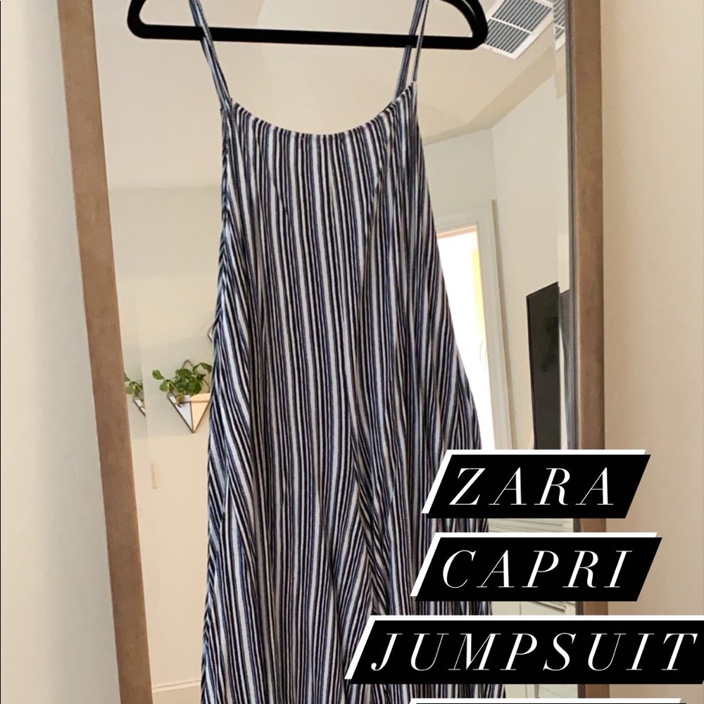 Capri black white and blue jumpsuit